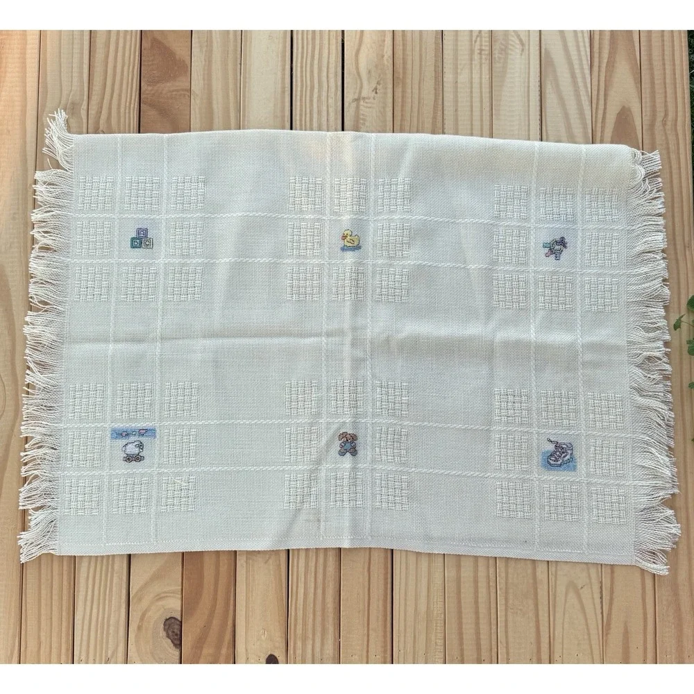 Vintage Cross Stitch Baby Blanket 45